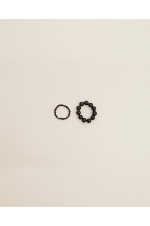 2set Orb Stone Ring -BLACK (12610908)