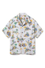 ISLAND TRIP S/S RAYON HAWAIIAN SHIRT - WHITE (SS39620 )