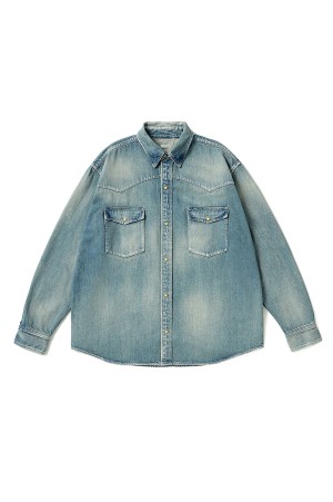 Vintage Western Denim Shirts - INDIGO (26AAP-02-19)