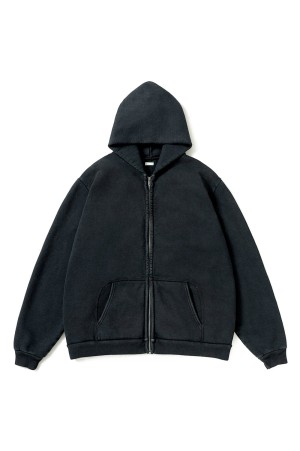 Vintage Zip Sweat Hoodie - BLACK (26AAP-05-10)