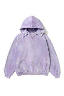 Vintage Attached Snap Hood Sweat Parka - LAVENDER (26AAP-05-13)
