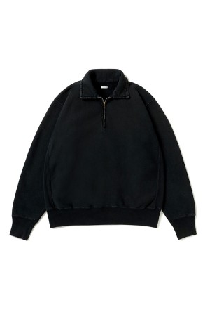 Vintage Half Zip Sweatshirt - BLACK (26AAP-05-12)