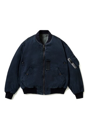Vintage Silk B-15C Flight Jacket - NAVYGRAY (26AAP-01-34)