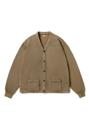Vintage Sweat Cardigan - MOCHA (26AAP-05-14)