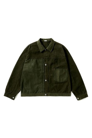Vintage Cotton Silk Oiled Tent Cloth 1st Type Jacket - OLIVE (26AAP-01-46)