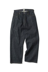 RECYCLED SUVIN COTTON YARAN 11.5oz DENIM ５POCKET WIDE PANTS WWⅡ MODEL - N.NAVY (GL42620N)
