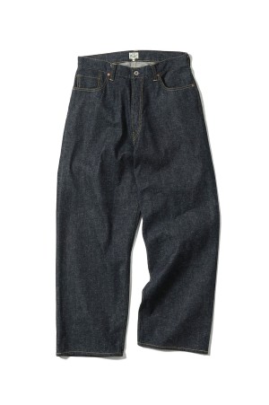 RECYCLED SUVIN COTTON YARAN 11.5oz DENIM ５POCKET WIDE PANTS WWⅡ MODEL - N.NAVY (GL42620N)