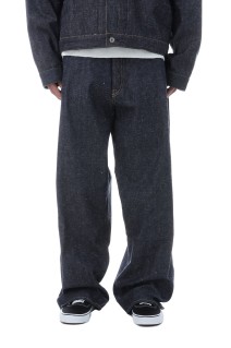 RECYCLED SUVIN COTTON YARAN 11.5oz DENIM ５POCKET WIDE PANTS WWⅡ MODEL - N.NAVY (GL42620N)