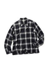 WOOL Super 140' TROPICAL OPEN SHIRT - BLACK (GL29647)