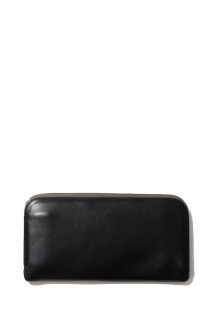 Framed Leather Long Wallet - BLACK (SILVER) (MSA-LW-BLK)