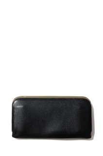 Framed Leather Long Wallet - BLACK (GOLD) (MSA-LW-BLK)