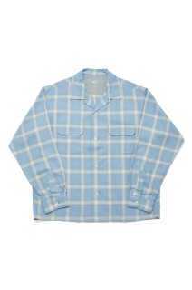OMBRE CHECK LONG SLEEVE SHIRT / SAXE (SQ-26SS-SH-02)