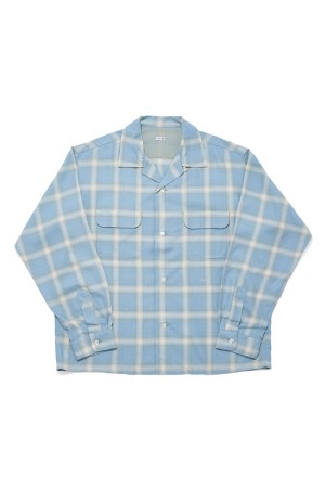 OMBRE CHECK LONG SLEEVE SHIRT / SAXE (SQ-26SS-SH-02)