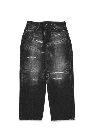 x FRAGMENT DAMEGE DENIM PANTS / BLACK (SQ-26SS-PT-07)