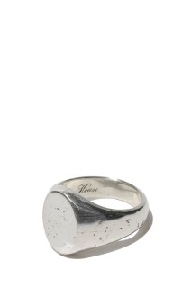 STATE HOUSE (OVAL SIGNET RING / HAMMERED) / SILVER/BLACK FINISH (OJ-AC02)