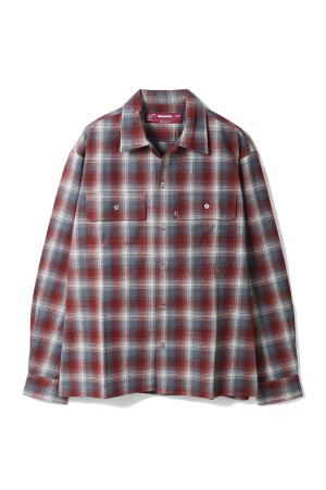 Flannel Check L/S Shirt / RED (HS-010426)