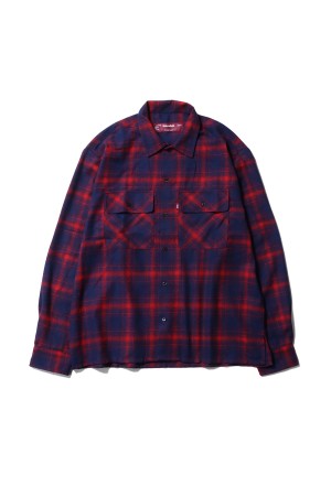 Ombre Check L/S Shirt(26ss) / RED (HS-020526)
