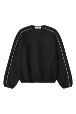 SIGNTATURE MODERN CREWNECK SWEATSHIRT W/PIPING - VINTAGE BLACK (192SP266751F)