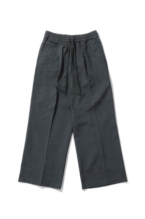 PLEAT FRONT DRAWSTRING PANT - IRON GREY (RW00304)