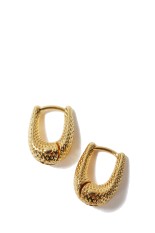 TINY TINY DOT PUFFY HOOPS - GOLD (A-45_GOLD)