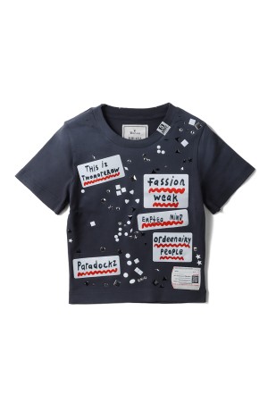 EMBELLISHED STICKER TEE - BLACK (B16TS571)