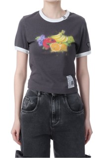 FRUIT PRINTED MINI TEE - BLACK (K16TS792)