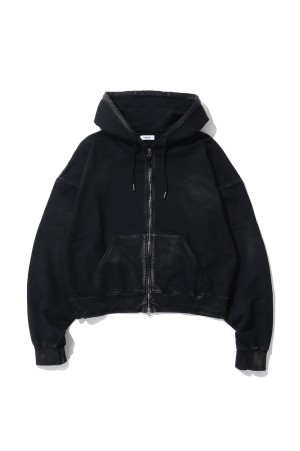 Pigmented Zipup Hoodie - FADE BLACK (a-HD01)