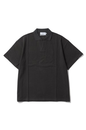 Cotton Pique Jersey S/S Skipper Polo - CHARCOAL (GU261-70416)