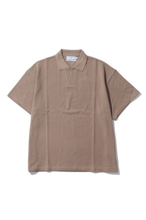 Cotton Pique Jersey S/S Skipper Polo - TAUPE (GU261-70416)