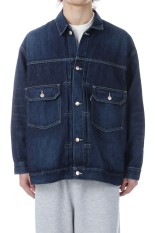 Selvage Denim Jacket - INDIGO_DARK FADE (GU261-20054DB)