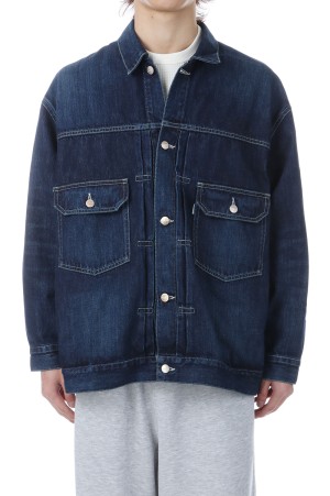 Selvage Denim Jacket - INDIGO_DARK FADE (GU261-20054DB)
