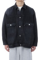 Selvage Denim Jacket - BLACK_DARK FADE (GU261-20054DB)