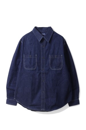 Jacquard Denim 2Pocket Work Shirts - Indigo (1009863)