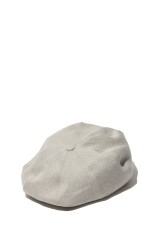 LINEN HERRINGBONE PEAKED CAP / OATMEAL (261OJ-HT02)
