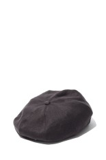 LINEN HERRINGBONE PEAKED CAP / IRON (261OJ-HT02)