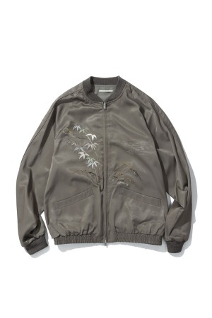 STUNNING RAYON SOUVENIR JACKET / MOREL (261OJ-JK25)