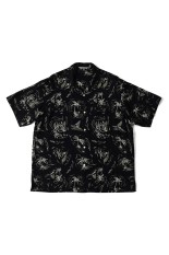 ORIGINAL PRINTED OPEN COLLAR SHIRTS (PALM TREE) Short-sleeve / BLACK (261OJ-SH23)