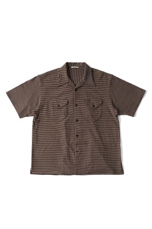 MALTI STRIPED SPORTS SHIRTS / COFFEE (261OJ-CT12)