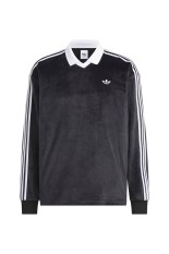 VELOUR POLO LS - BLACK / KQ5485 (S26SMU08)
