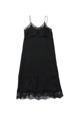Satin Lace Dress - BLACK (12610317)