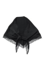Satin Lace Scarf - BLACK (12611027)