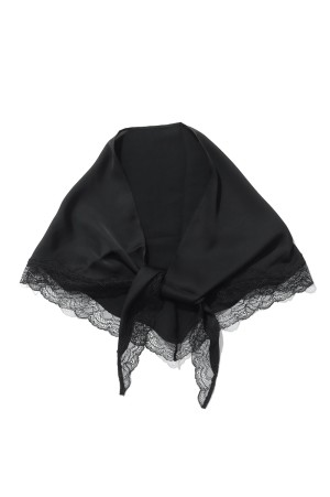 Satin Lace Scarf - BLACK (12611027)