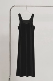 Velour Pencil Dress - BLACK (12620303)