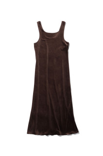 Velour Pencil Dress - BROWN (12620303)
