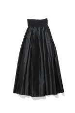 Silky Waist Shirring Skirt - BLACK (12620802)