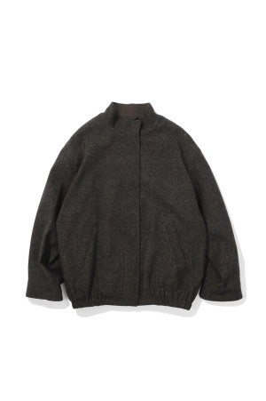 Silknep Tweed Blouson - DARK BROWN (12620203)