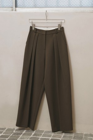 Bonding Wide Trousers - M/GREEN (12620702)