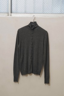 Turtleneck Button Knit - CHARCOAL GRAY (12620510)