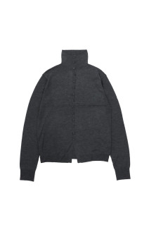 Turtleneck Button Knit - CHARCOAL GRAY (12620510)