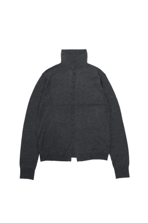 Turtleneck Button Knit - CHARCOAL GRAY (12620510)
